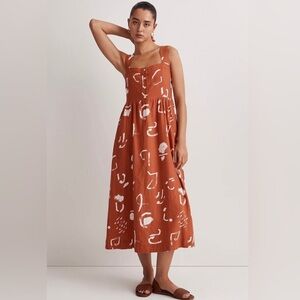 Madewell x Caroline Z Hurley Tank Midi Dress in Abstract Alpha size XL